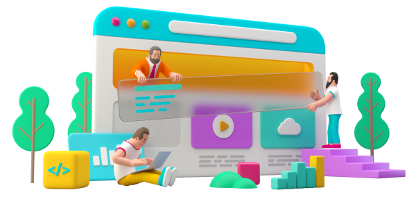 Illustration showing website maintenance tools